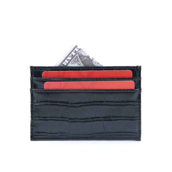 Smal RFID-spärrplånbok Krokodilmönster PU-läder Kreditkortshållare Anpassade initiala bokstäver ID- case Present Croco grey