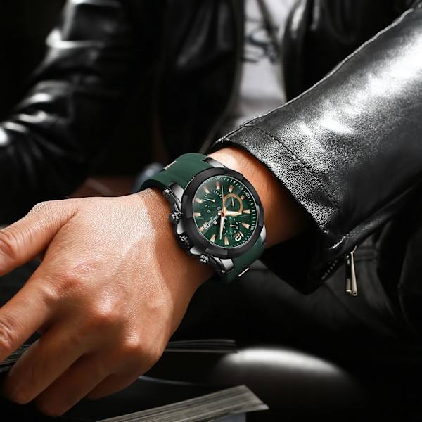 REWARD Mode Watch Vattentät Chronograph Timepiece Man Sport Date Quartz Armbandsur Anti-Scratch Luminous Watch Rose