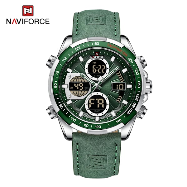 NAVIFORCE Business Lyx Läder Herrklockor Sport Kronograf Watch För Man Vattentät Quartz Armbandsur Nytt Original B-W-B