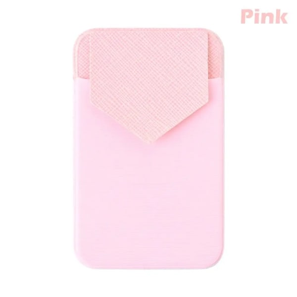 Ny mobiltelefonkorthållare Stick-on plånbok Case Elastisk självhäftande plånbok Universal Mobilplånbok Telefonficka pink