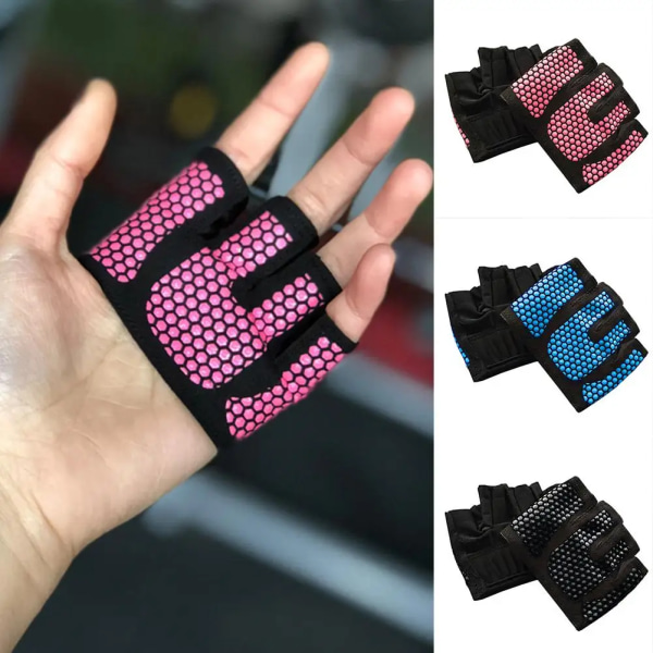 Fyra fingrar Kvinnor Träningshandskar Fitness Gym Yoga Träning Hand Palm Protector Träning Sport Träningshandske för män Kvinnor Black L