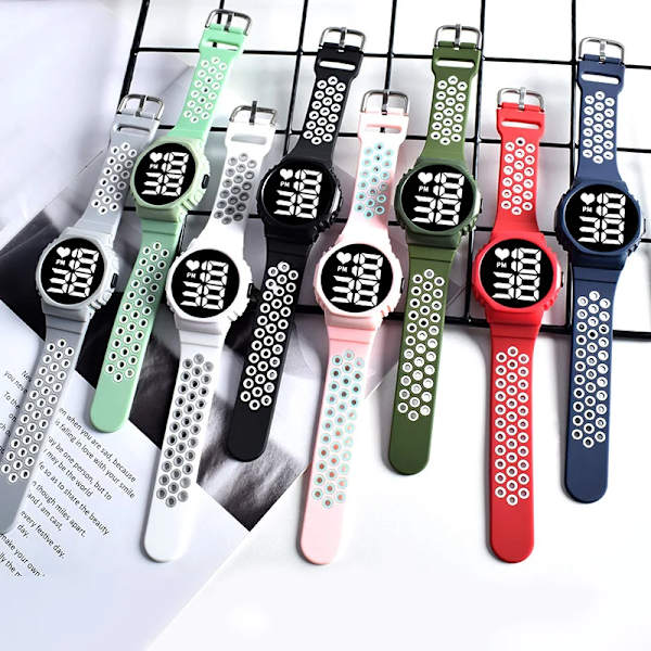 2022 Vattentäta klockor för män Utomhussport Ledad digital watch Mode Elektronisk watch för män Relogio Masculino Mint Green