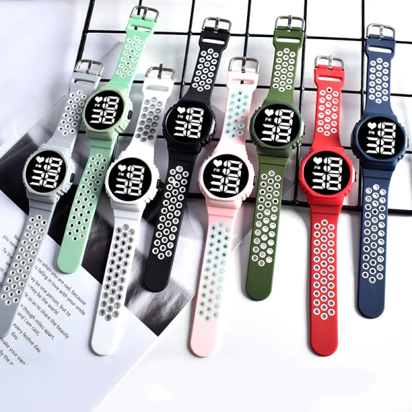 2022 Vattentäta klockor för män Utomhussport Ledad digital watch Mode Elektronisk watch för män Relogio Masculino White