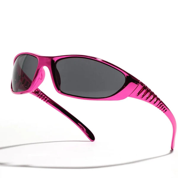 Cateye Glasögon Punkstil Solglasögon Kvinnor Sommarmode Glasögon Y2k Framtida Teknik Sense Solglasögon Män Kvinnor Trendglasögon rose red gray B Other