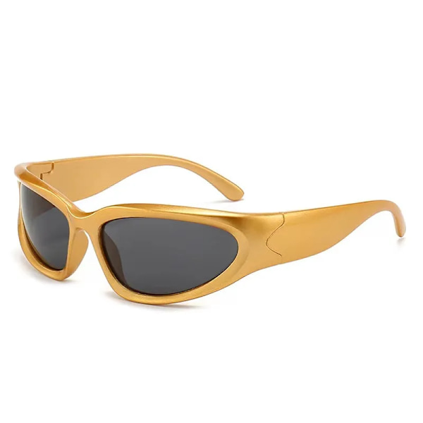 Nya Y2K Sports Punk Solglasögon Dam Designer Square Goggle Herr Lyxmärke Solglasögon UV400 Färgglada spegel Modeglasögon C2 As shown in the figu