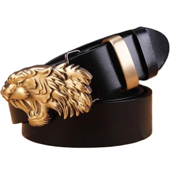 2020 massivt mässingsspänne bälte män högkvalitativ tigerrem 3,8 cm bred gördel fullnarv 100 % äkta läder kohud 130 kamel black ring 105 small waist