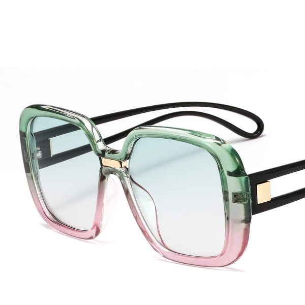 Mode överdimensionerade runda solglasögon dam vintage färgglada ovala glasögon populära solglasögon för män UV400 Type 19 Other