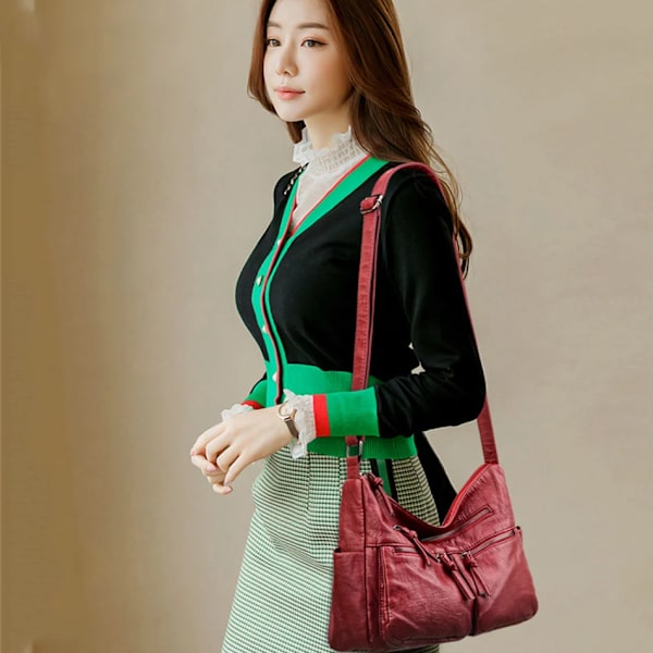 Högkvalitativa lyxiga handväskor i läder Damväskor Designer Crossbody-väskor för kvinnor Nya Bolsa Feminina Sac A Main Style2-Brown