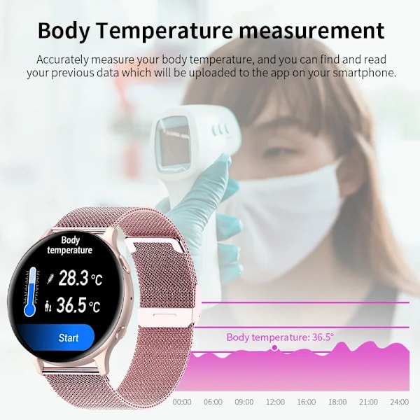 LIGE Bluetooth Call Smart Watch Dam Herr 1.32 \ Mesh belt 02 Bluetooth call watch
