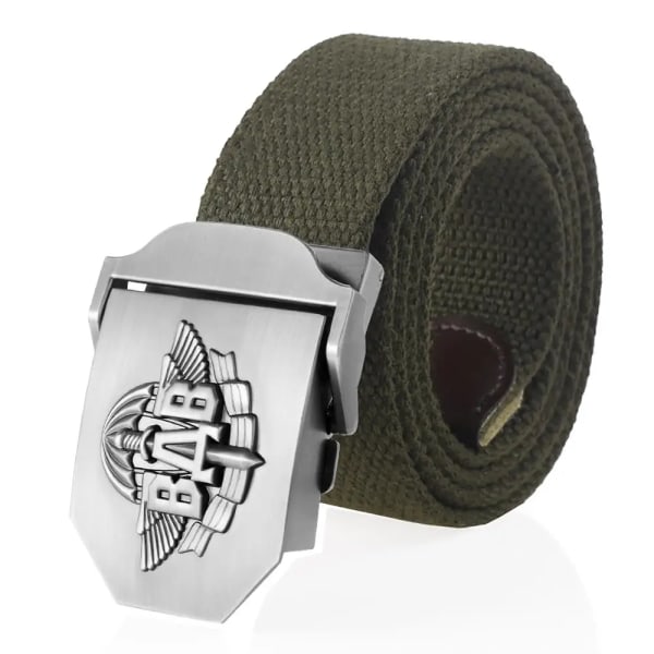 SupSindy män Canvasbälte 3D ryska luftburna trupper VDV metallspänne jeansbälten för män Army Military Taktisk Bälten Man Strap Army Green 130cm