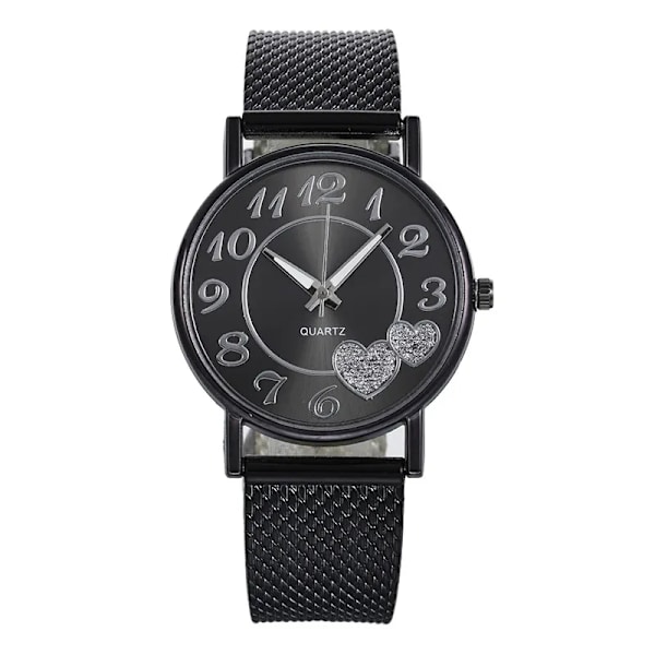 Elegant rosguld watch Kvinna Enkelt Temperament Student Vattentät Kvinna Högnivå Kvinna Lyxklockor Kvinnor Black