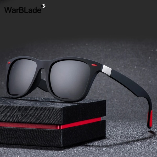 WarBLade Klassiska polariserade solglasögon Herr Dam Märke Design Fyrkantig Båge Solglasögon Man Körglasögon UV400 Gafas De Sol gray gray