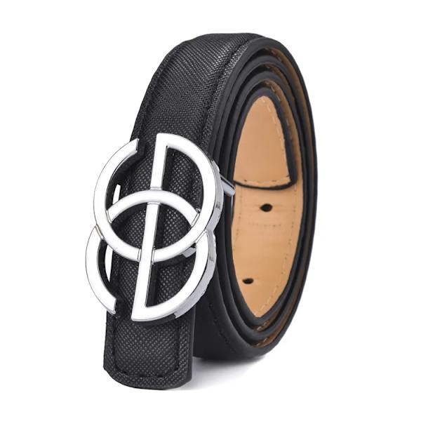 Nytt Barn Bältesrem Hög Kvalitet Lyx Barn Pojkar/flickor lädermodebälten student Legeringsspänne Bälte Jeans Midjebälte black 80cm