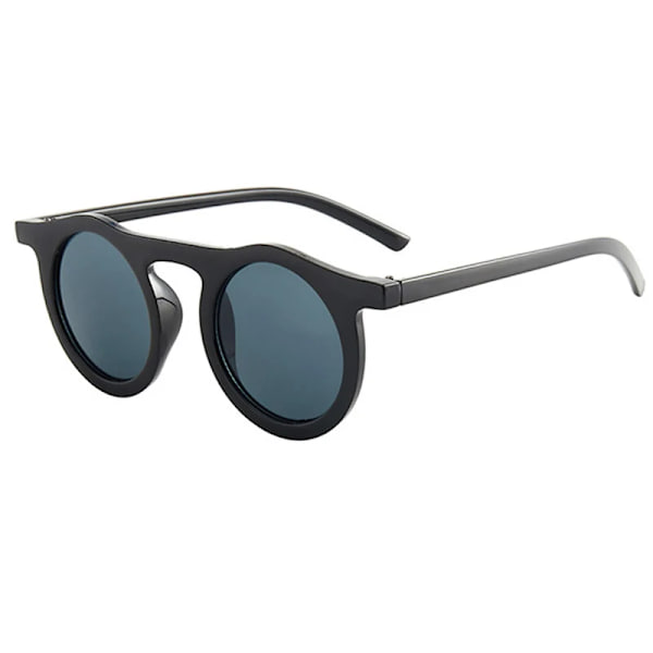 OEC CPO Klassiska runda solglasögon Män Kvinnor Mode Liten ram Solglasögon Kvinnlig plastglasögon Unisex UV400 O626 C1 Black-Black