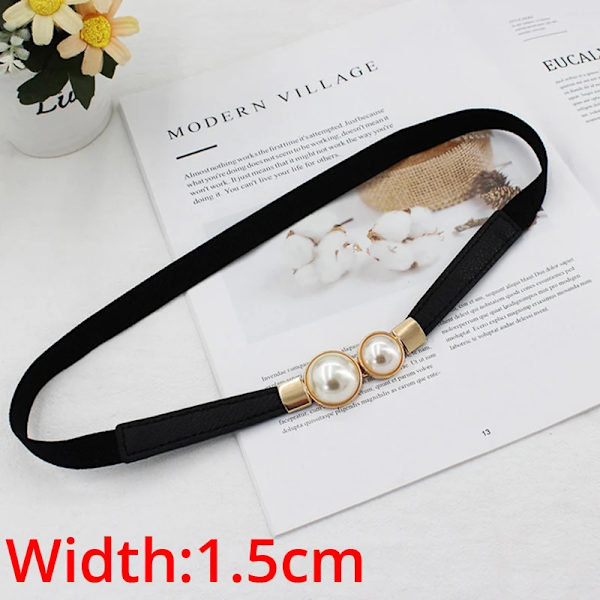 Kvinnors brett bälte dam guld designer elastiskt band med klänning jacka Dam lyxiga bälte tillbehör brett bälte x279 272-Black One Size