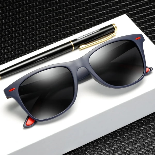 Klassiska polariserade solglasögon Herr Dam Märkesdesign Körning Fyrkantig Båge Solglasögon Man Goggle UV400 Gafas De Sol C9 Black sliver MULTI
