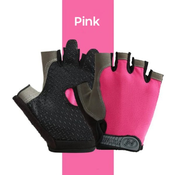Män Cykelhandskar Full Finger Touch Screen Motorcykel Cykel Mtb Cykel Handskar Gym Träningshandskar Utomhusfiske Hand Guantes Half Finger Pink M