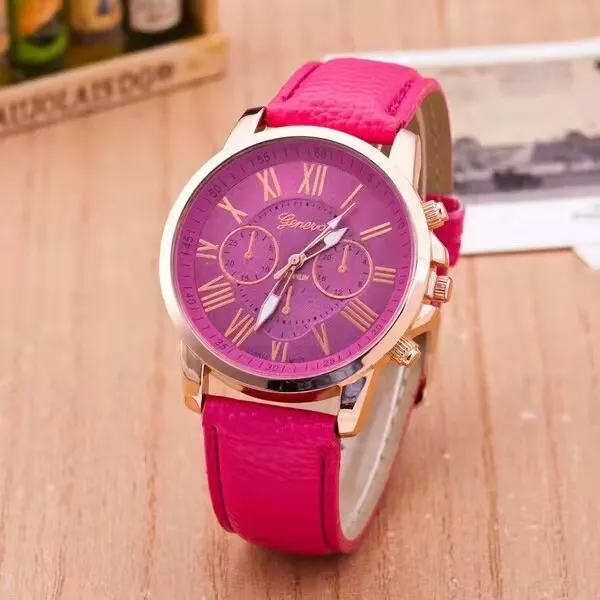Fashionabla casual watch Genève dubbelnivåbälte kvartshandstudenter mode modeklockor ett utrymme watch(.304)