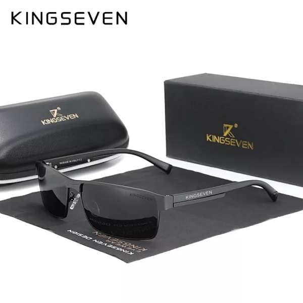 KINGSEVEN 2022 NYA polariserade solglasögon män kvinnor kör fyrkantiga glasögon herr solglasögon herr goggle UV400 Gafas De Sol Black Gray