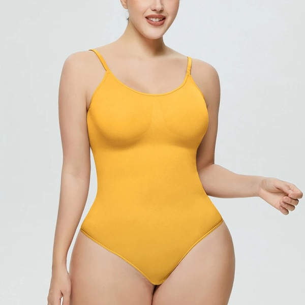 Woo Store Every Day Bodysuits Dam Shapers Bantning Underkläder Seamless Camisoles Shapewear Magkontroll String WSSS-15 Yellow M