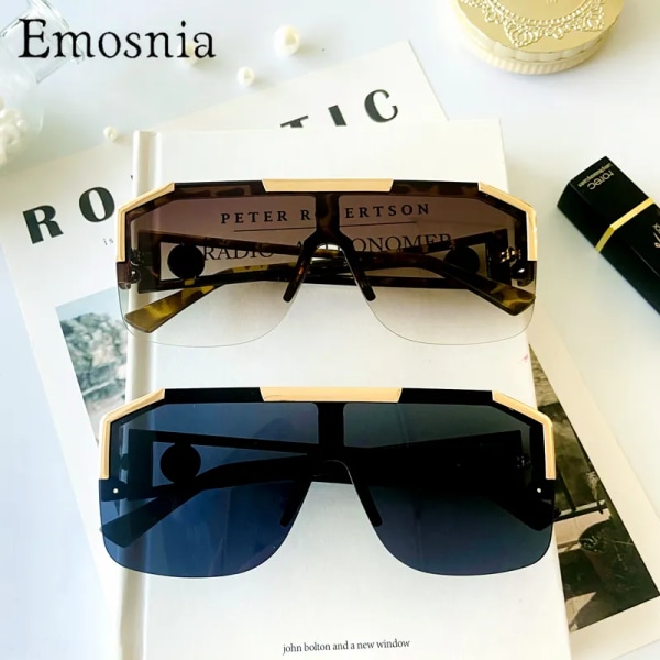 Herrmode Solglasögon Överdimensionerade fyrkantiga Vintage Brand Design Solglasögon Trendig körning utomhus Glasögon UV400 C1 Gold Black multi