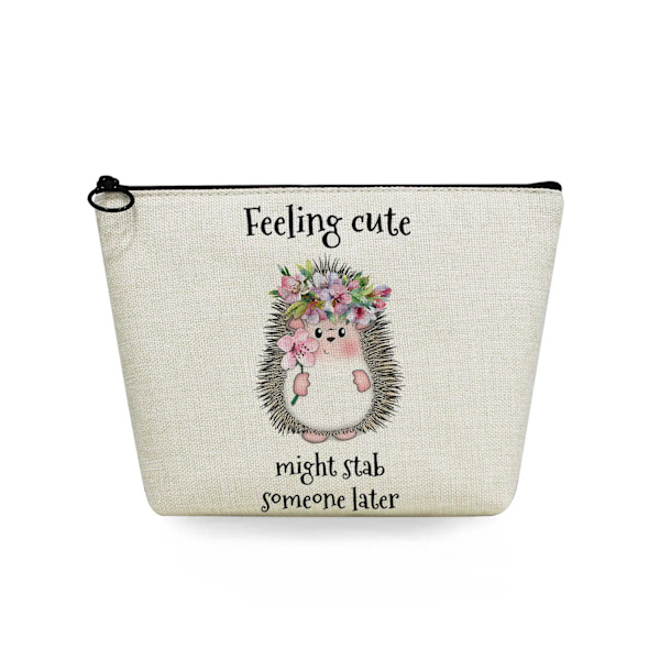 2022 tecknad igelkottsblomma printed kosmetisk väska för kvinnor Harajuku Casual Makeup-väskor Bärbar rese-toalettväska Case sn5698 Hedgehog Bag