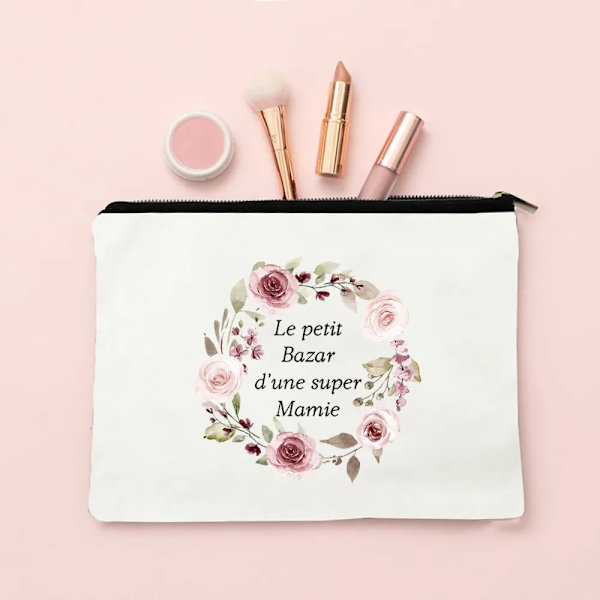 Super Mamie Franska printed sminkväskor Kvinnor Kosmetikväska Case Organizer Kvinnlig Tvätt Förvaringspåsar Mormor Presenter TW195969-TBWH-D
