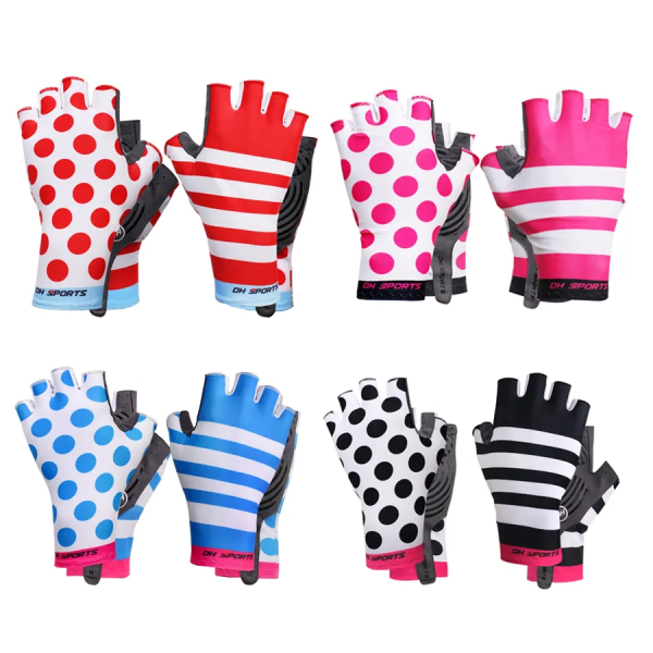 DH SPORTS Cykelhandskar Half Finger Bike Handskar Stötsäkra Andningsbar mountainbikehandske Herr Individualitet Cykelkläder Black Pink S