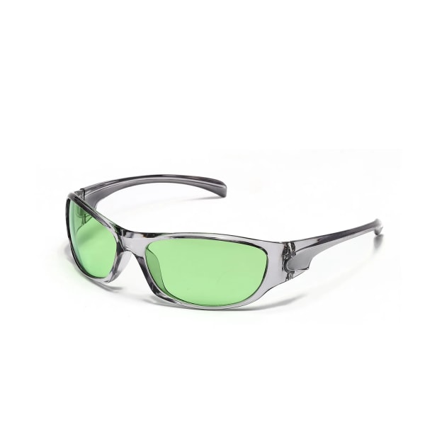 Nya Sportsolglasögon 2022 Män Kvinnor Retro Steam Punk Cykling Trendiga solglasögon för manliga solglasögon Goggle Outdoor Y2K Eyewear Gray green