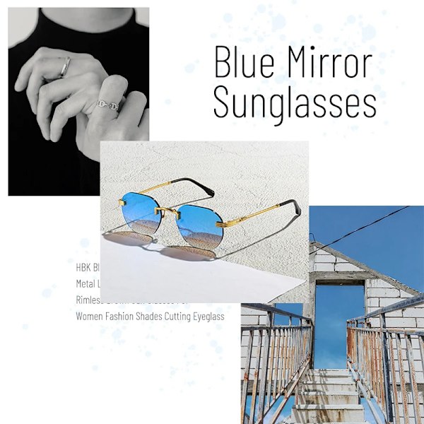 HBK Blue MIRROR Ramlös Guld Metall Dam Solglasögon Herr Kantlösa Bruna Solglasögon För Kvinnor Mode Nyanser Skärning Glasögon C13 Pink Gradient As Photos Showing
