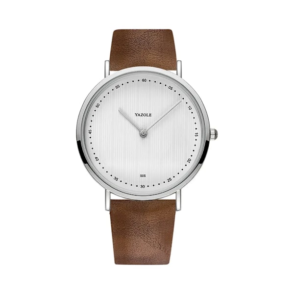 YAZOLE Mode Herrklockor Toppmärke Lyx Watch För män Casual Business Armbandsur Man Presentklocka Relogio Masculino Brown White