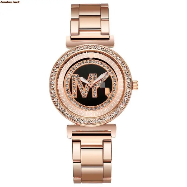 Mode Lyx TVK Watch För Kvinnor Rött Läder Vattentät Digital Full Diamant Dam Quartz Klockor Montre Femme Armband Metal Gold