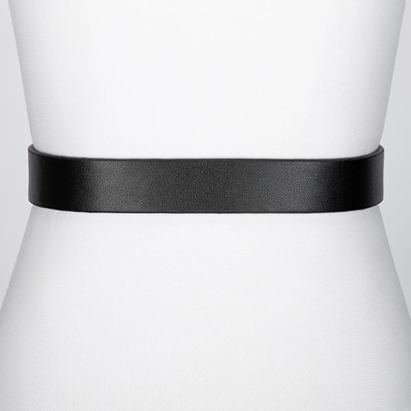 Ny design ko äkta läder jeans knutna bälten för klänning Tunn dam bälte VARMT Inget spänne Joker Lady Knot Strap Mjuk kappa Party Black 110cm