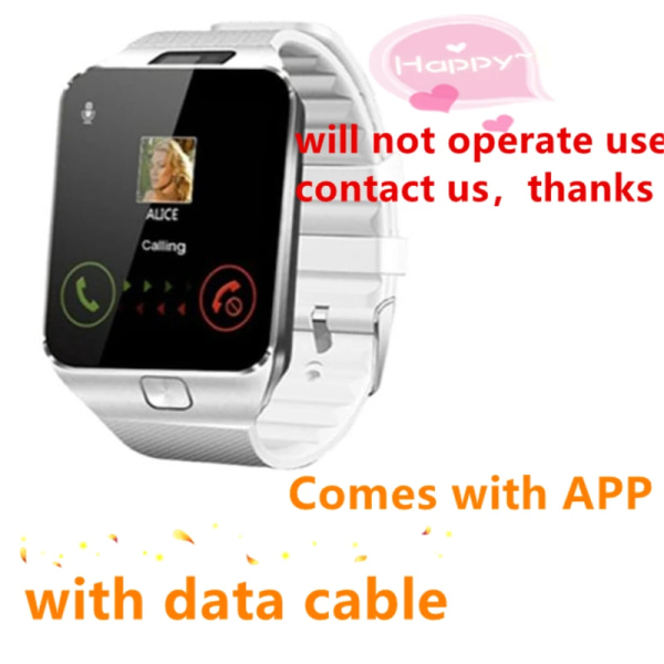 Digital pekskärm Smart Watch DZ09 Q18 Armband Kamera Bluetooth Armbandsur SIM-kort Smartwatch Ios Android-telefoner Support Silver