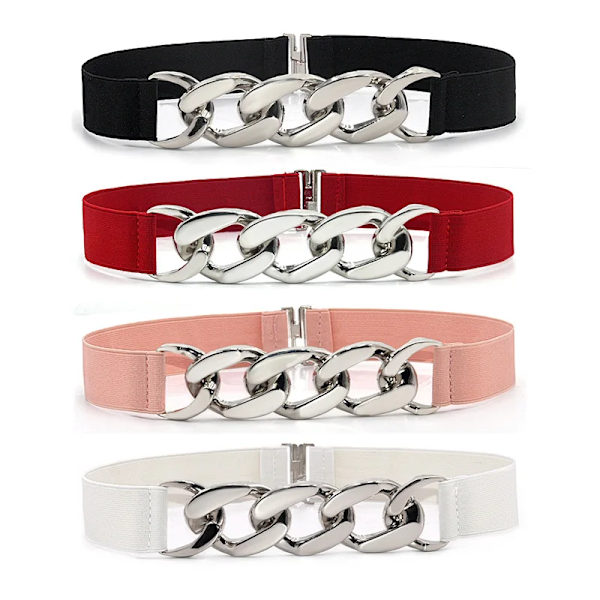 Mode Elegant Elastiskt Brett Kvinnor Bälte Guld Ring Spänne Dekorativa kvinnor bälten för klänning designer bälten kvinnor hög kvalitet Red1 70cm