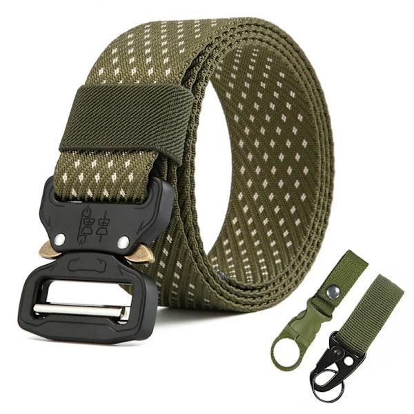 MEDYLA Officiellt äkta herrbälte Utomhussport Nylon Metallspänne Bälte Fritid Bergsbestigningsbälte Nödöverlevnadsbälte ArmyGreen 2-PK2 120cm