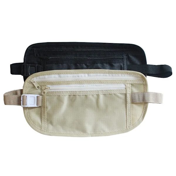 Osynliga resemidjepaket Fodral för pass pengar Bältesväska Dold säkerhetsplånbok Present reseväska Bröstpaket pengar midjeväska 15.5x7.6cm