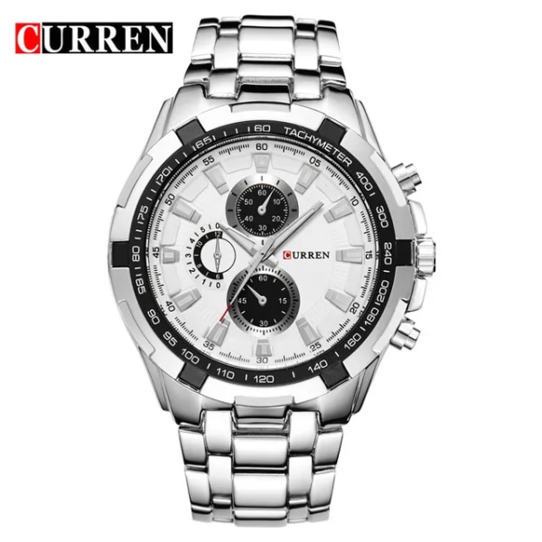 Curren Brand Herr Klockor Lyx Sport Quartz-Watch 30M vattentäta klockor herr helt rostfritt stål Herr Armbandsur relojes 17w