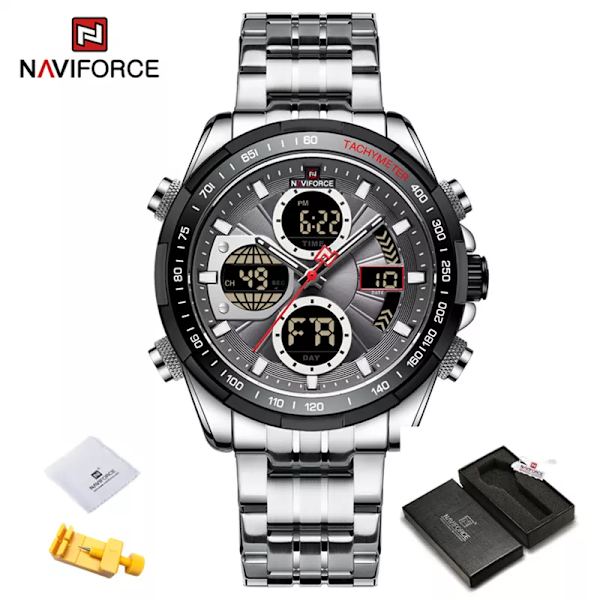 Nya NAVIFORCE mode militärklockor för män lyxiga original watch ​Vattentät kvarts armbandsur Gåva SBGY-BOX