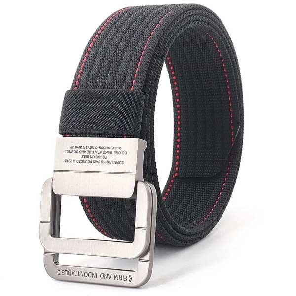 Snygga män Bälten Dubbla ringar Metall Skjutspänne Canvas Stickad Snabbtorkande Jeans Accessoarer Utomhus midjerem Unisex Cinto Color16 120cm
