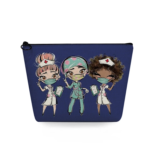 Bärbara kvinnor Designer Organizer Mode kosmetiska väskor Tecknad Tandläkare Sjuksköterska Print Värmeöverföring Resor Toalettväska Sminkväska sn4569 Nurse Bag
