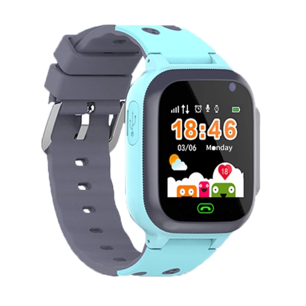 Barn Smart Watch Sim-kort Ring Telefon Smartwatch För Barn SOS Foto Vattentät Kamera LBS Plats Tracker Present IOS Android Blue Hebrew language