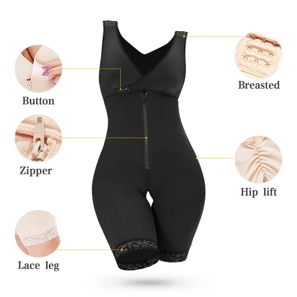 Full Magic Body Shaper Kvinnor Waist trainer Bodysuit Butt Lifter Öppen gren Korsett Slimming Slida Plus Size Push Up underkläder Beige 4XL