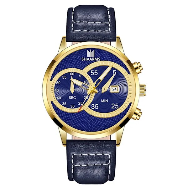 Guldblå ​​Herrklockor Toppmärke Lyx Mode Casual Business Quartz Watch Date Vattentät armbandsur Relogio Masculino Silver