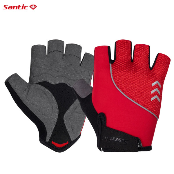 Santic Cykelhandskar Andas Mesh Halvfinger MTB Cykelhandskar Stötsäkra pads Cykel Sport Vantar Antifriktion Unisex K3P136R M