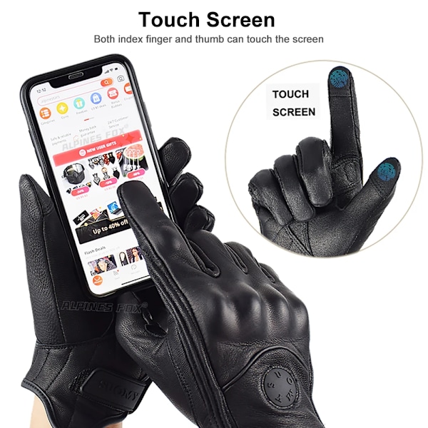 Suomy Sommar Brun Motorcykelhandskar Fingerlösa Getläder Moto Åkhandske Halv Finger Retro Herr Dam Motorcykel Halv Handske SU14 Black XS
