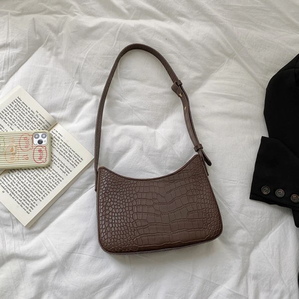 Väskor För Kvinnor Mode Pu Läder Dragkedja Underarm Väska Dam Enkel Design Casual Travel Handväska Bolsas Coffee A