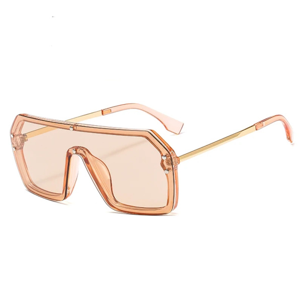 Klassiska retro överdimensionerade solglasögon solglasögon för kvinnor Spegelglasögon herr/kvinnor Lyxdesign unisex stor båge dam solglasögon Champagne Other