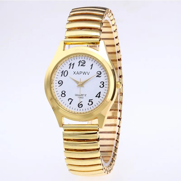 Mode Armbandsur Herr Kvinnor Kvarts Flexibelt elastiskt band Enkel Casual Klänning Watch Woman(.394)
