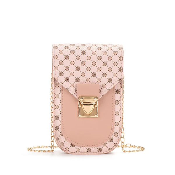 Damer Mini Shoulder Mobiltelefon Ringer Axelväskor för kvinnor Sacoche Small Square сумка Portmonnäer och handväskor Damska Summer Pink c